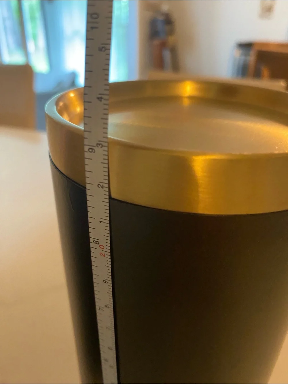 Crate&Barrel NIB set 2 Reverse Brass Bronze Pillar Holders Large Sleek Modern